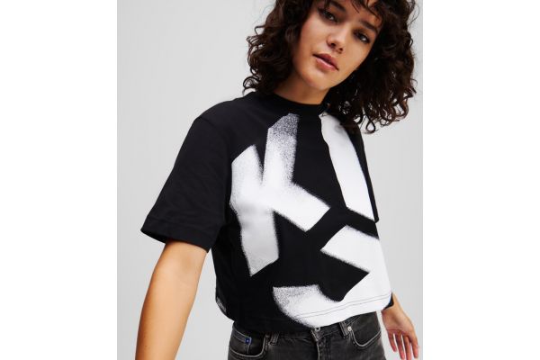 Γυναικείο Cropped T-shirt Μαύρο Karl Lagerfeld Jeans A1W17033-999 BLACK