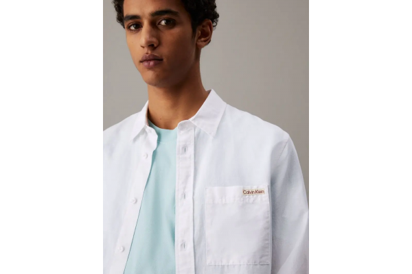 Ανδρικό Λινό Πουκάμισο Λευκό Calvin Klein J30J327295-YAF