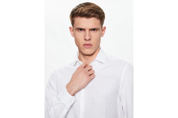 Ανδρικό Λινό Πουκάμισο Λευκό Calvin Klein K10K109286-0K4