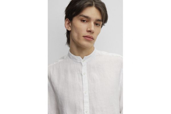Ανδρικό Elvory Λινό Πουκάμισο Λευκό Hugo 50490740-199