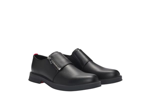 Ανδρικά Δερμάτινα Lenner Monk Παπούτσια Μαύρα Hugo 50536255-001