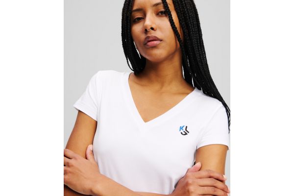 Γυναικείο Slim T-shirt Λευκό Karl Lagerfeld Jeans A2W17097-100 WHITE