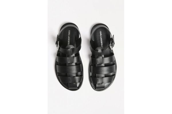 Ανδρικά Δερμάτινα Σανδάλια Μαύρα Karl Lagerfeld KL70223-000 BLACK