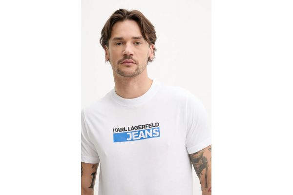 Ανδρικό Slim T-shirt Λευκό Karl Lagerfeld Jeans A2M17074-100 WHITE