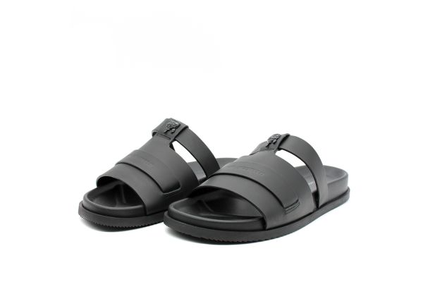Ανδρικές Δερμάτινες Παντόφλες Μαύρες Karl Lagerfeld KL72125-000 Black
