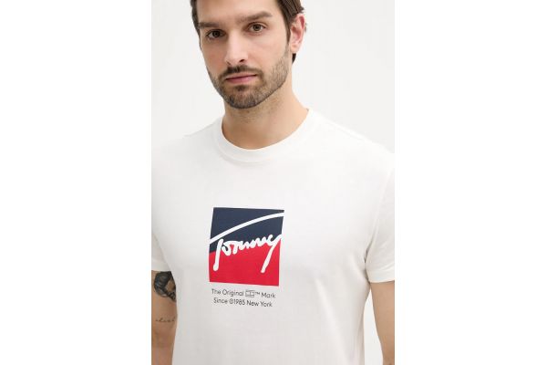 Ανδρικό T-shirt Λευκό Tommy Jeans DM0DM21940-YBL