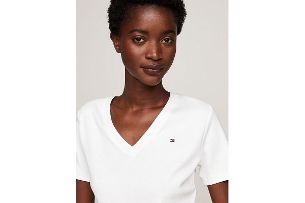 Γυναικείο T-shirt Εκρού Tommy Hilfiger WW0WW40584-02Z