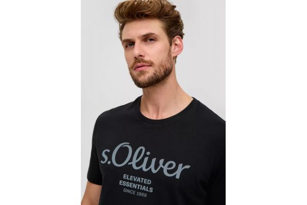 Ανδρικό T-shirt Μαύρο S.Oliver 2139909-99D1