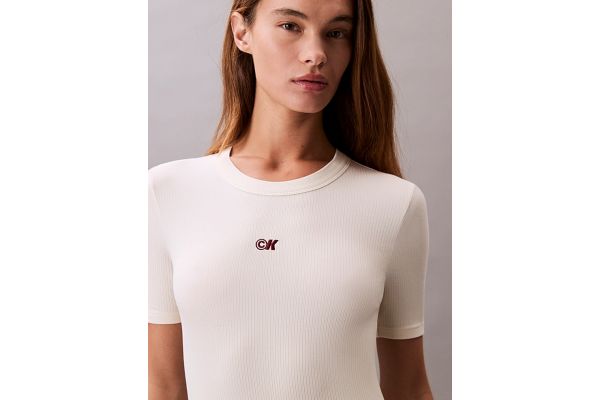 Γυναικείο Κοντομάνικο Φόρεμα Εκρού Calvin Klein LV044C902G-PBA