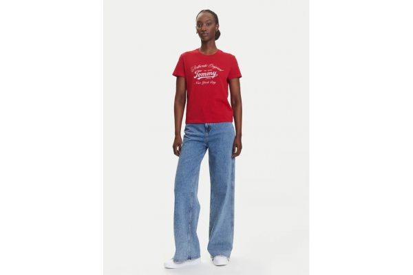 Γυναικείο T-shirt Κόκκινο Tommy Jeans DW0DW21404-XLE