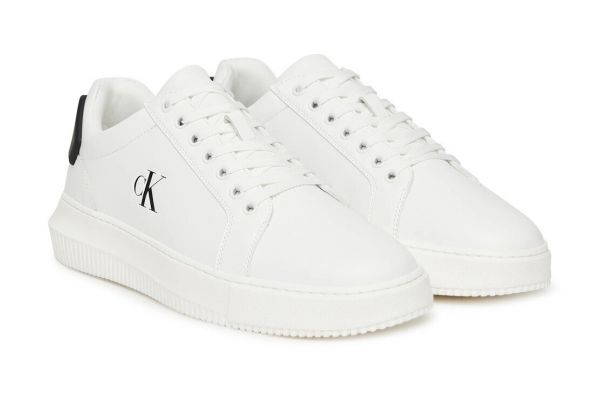 Ανδρικά Δερμάτινα Chunky Cupsole Sneakers Λευκά Calvin Klein YM0YM01296-01W
