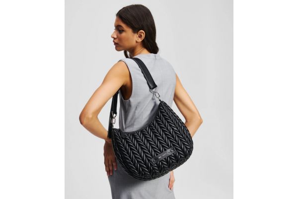 Γυναικεία K/Weave Hobo Τσάντα Μαύρη Karl Lagerfeld A3W30147-1AV BLACK NICKEL