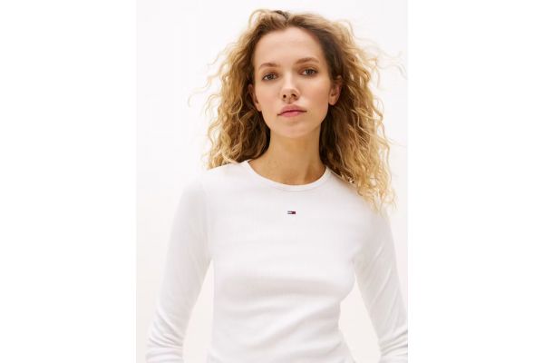 Γυναικεία Μακρυμάνικη Μπλούζα Λευκή Tommy Jeans DW0DW17387-YBL