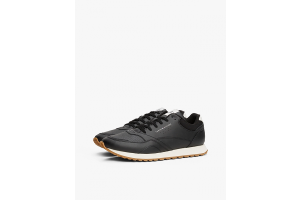 Ανδρικά Δερμάτινα Sneakers Μαύρα Tommy Hilfiger FM0FM05512-BDS
