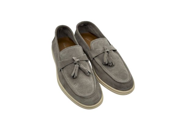 Ανδρικά Δερμάτινα Loafers Γκρι Velafiore 093-TORTORA