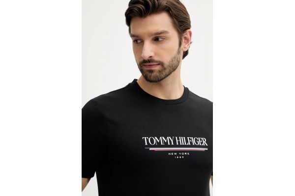 Ανδρικό T-shirt Μαύρο Tommy Hilfiger MW0MW40324-BDS