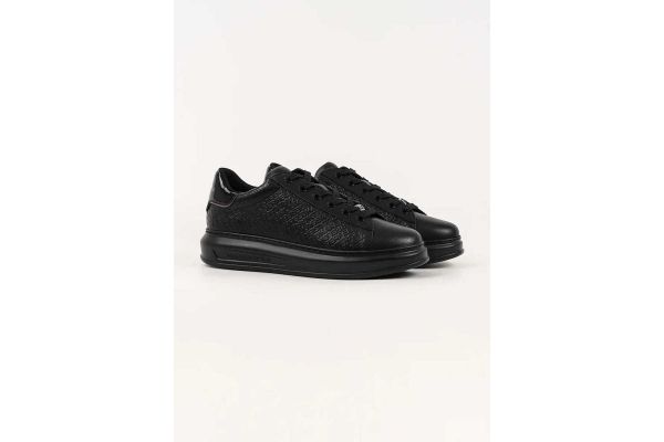 Ανδρικά Δερμάτινα Kapri Sneakers Μαύρα Karl Lagerfeld KL52543A-00X BLACK
