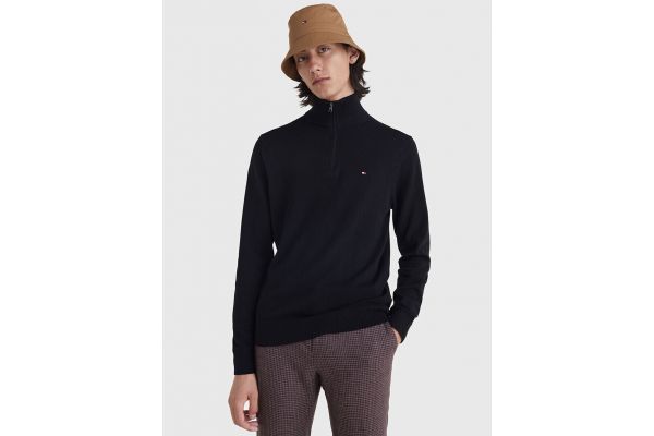 Ανδρικό Ζιβάγκο Πουλόβερ Μαύρο Tommy Hilfiger MW0MW28049-BDS
