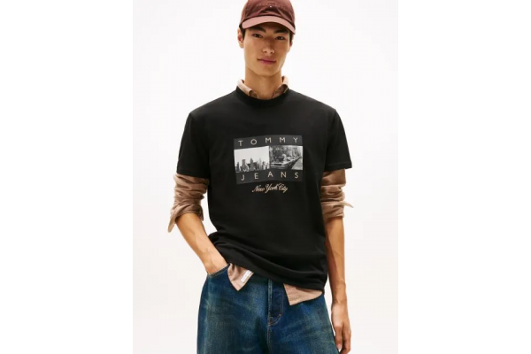 Ανδρικό T-shirt Μαύρο Tommy Jeans DM0DM22464-BDS