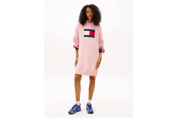 Γυναικείο Πλεκτό Φόρεμα Ροζ Tommy Jeans DW0DW21462-T08