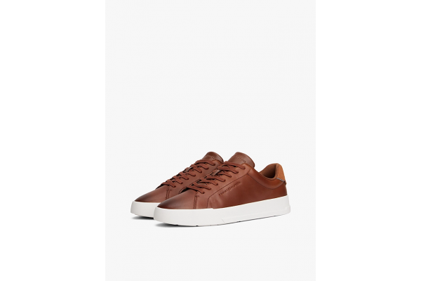 Ανδρικά Δερμάτινα Sneakers Καφέ Tommy Hilfiger FM0FM05729-GVI