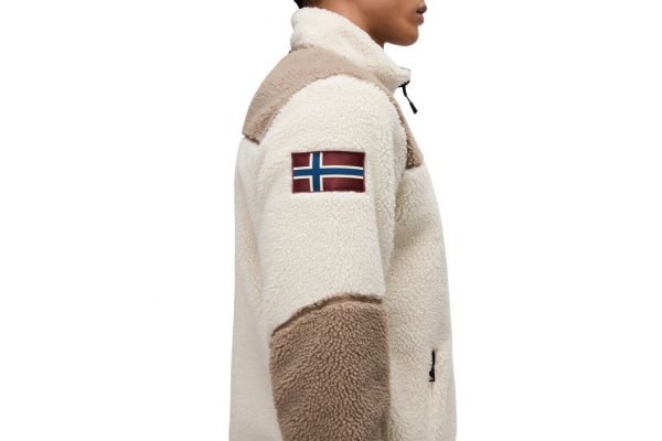 Ανδρική Yupik Fleece Ζακέτα Εκρού Napapijri NP0A4GNS-MQZ1