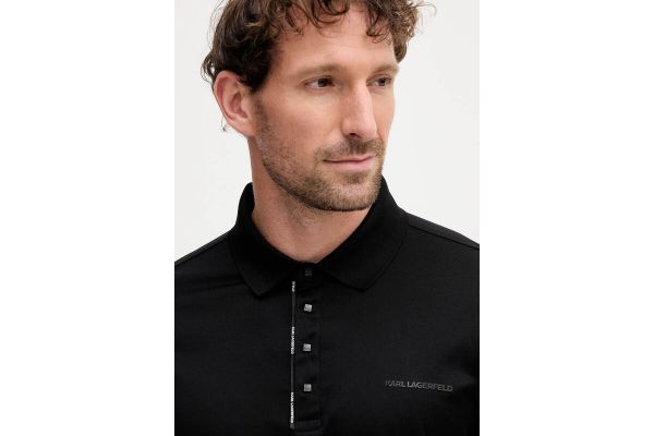 Ανδρικό Μακρυμάνικο Polo Μαύρο Karl Lagerfeld 745002 554200-990
