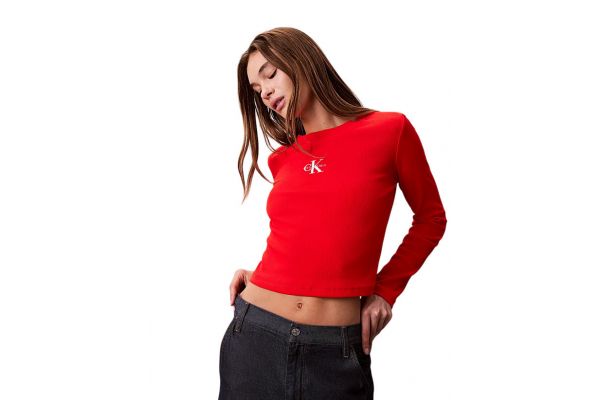 Γυναικείο Μακρυμάνικο T-shirt Κόκκινο Calvin Klein LV047A803G-BJ8