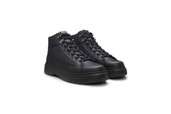 Ανδρικά Δερμάτινα Urian Μποτάκια Μαύρα Hugo 50552644-001