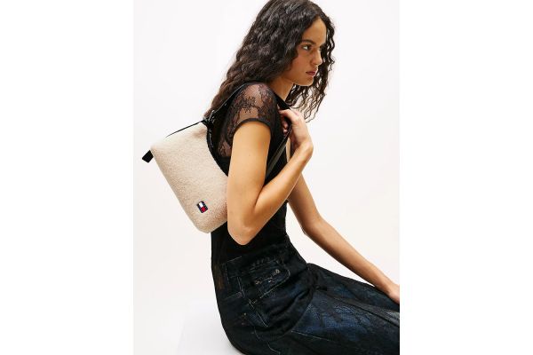 Γυναικεία Sherpa Τσάντα Ώμου Μπεζ Tommy Jeans AW0AW18011-YBH