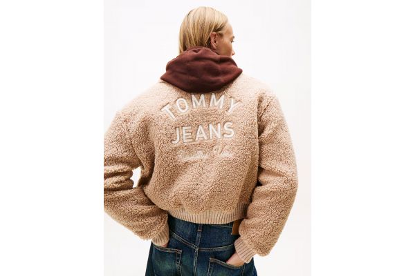 Γυναικείο Tjw Teddy Varsity Bomber Μπουφάν Μπεζ Tommy Jeans DW0DW21666-GUQ
