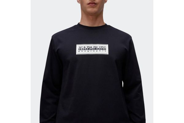 Ανδρικό Μακρυμάνικο S-Box T-shirt Μαύρο Napapijri NP0A4I3M-0411