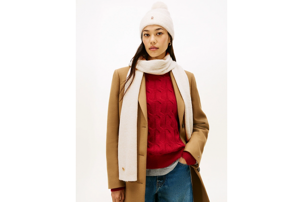 Γυναικείο Σετ Σκούφος/Κασκόλ Μπεζ Tommy Hilfiger AW0AW17995-YA8