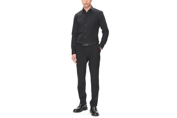 Ανδρικό Slim Πουκάμισο Μαύρο Calvin Klein LV019EU000-XNT