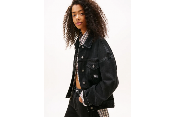 Γυναικείο Oversized Τζιν Μπουφάν Μαύρο Tommy Jeans DW0DW22602-1BZ