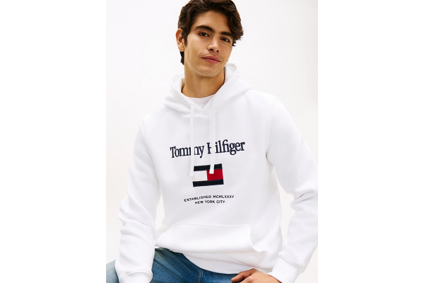 Ανδρικό Φούτερ Λευκό Tommy Hilfiger MW0MW42735-YBR