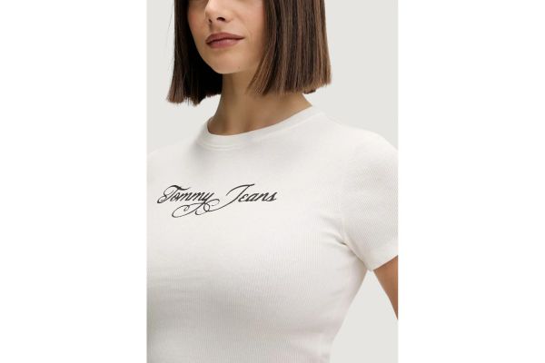 Γυναικείο Slim T-shirt Λευκό Tommy Jeans DW0DW21838-YBL