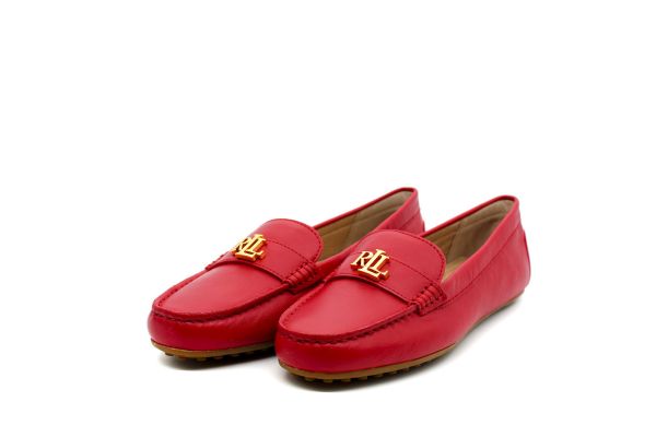 Γυναικεία Δερμάτινα Barnsbury Loafers Κόκκινα Ralph Lauren 802852847021-RED