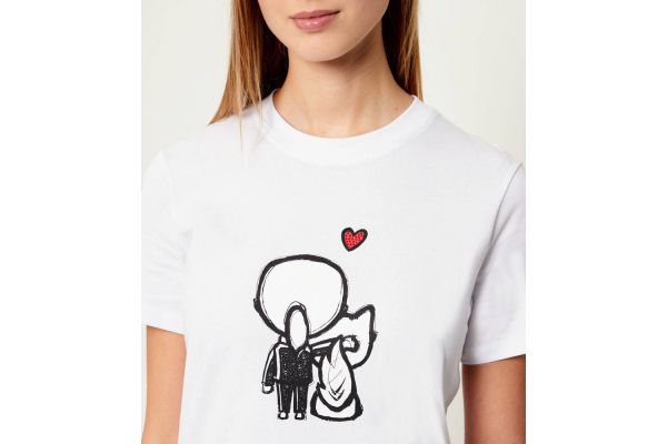 Γυναικείο Ikon Valentine T-shirt Λευκό Karl Lagerfeld B1W17038-100 WHITE