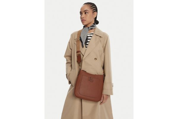Γυναικεία Δερμάτινη Cameryn Τσάντα Χιαστί Καφέ Ralph Lauren 431970152002-TAN
