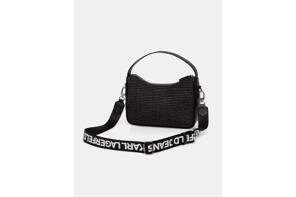 Γυναικεία Raffia Mini Hobo Τσάντα Μαύρη Karl Lagerfeld Jeans B2W30115-999 BLACK