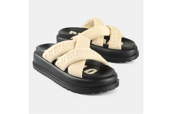 Γυναικείες Palma Cross Παντόφλες Μπεζ Buffalo BUF1602278-CREAM/BLACK