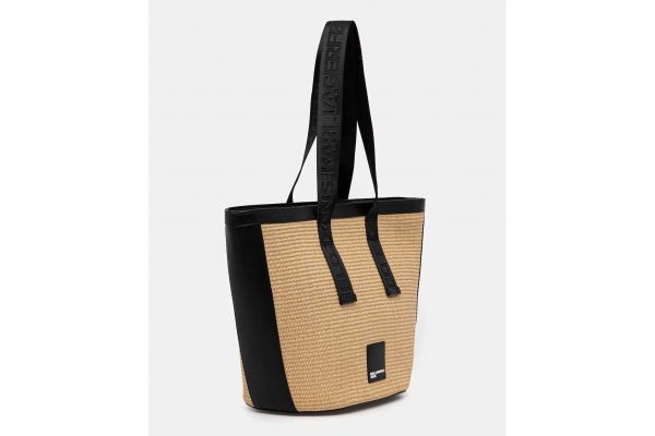Γυναικεία Raffia Shopper Τσάντα Μπεζ Karl Lagerfeld Jeans B2W30113-106 NATURAL
