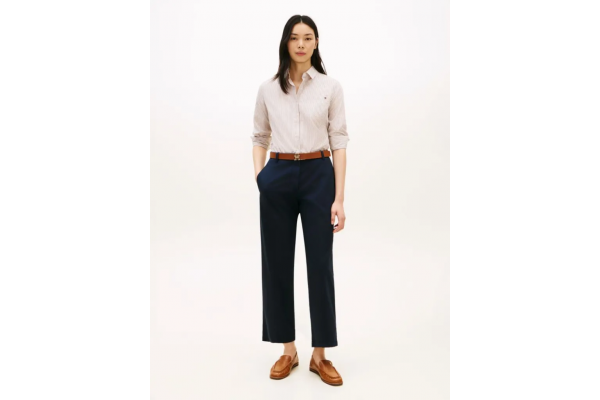 Γυναικείο Slim Straight Παντελόνι Navy Μπλε Tommy Hilfiger WW0WW49647-C1G