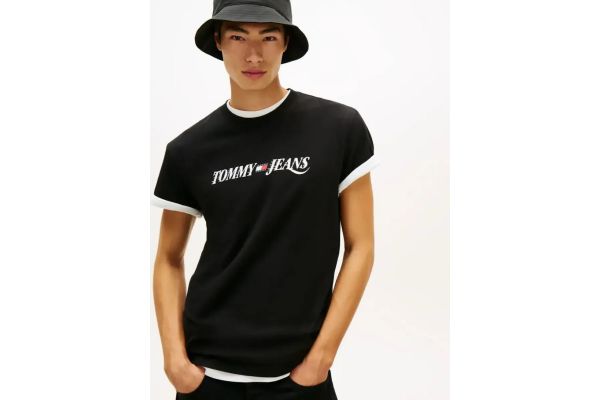 Ανδρικό T-shirt Μαύρο Tommy Jeans DM0DM22548-BDS