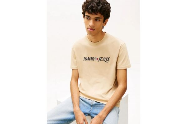 Ανδρικό T-shirt Μπεζ Tommy Jeans DM0DM22548-AB9