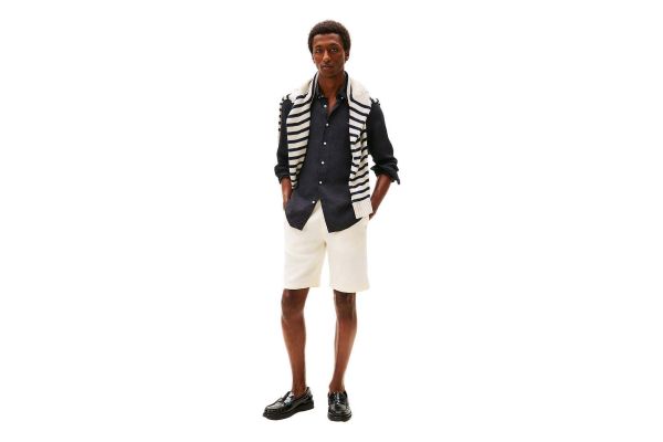 Ανδρικό Λινό Πουκάμισο Μαύρο Tommy Hilfiger MW0MW41530-BDS