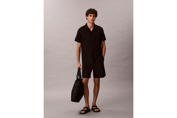 Ανδρικό Κοντομάνικο Πουκάμισο Μαύρο Calvin Klein LV04LF137G-UB1