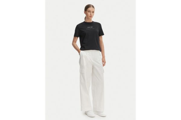 Γυναικείο Cargo Παντελόνι Λευκό Calvin Klein LV047F623G-YAS