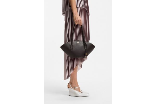 Γυναικεία Δερμάτινη Numah Chapelier Tote Τσάντα Καφέ BOSS 50563842-207